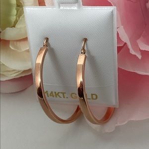 14k,ROSE GOLD HOOPS